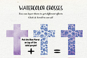 Watercolor Floral and Solid Crosses, an Illustration by La Bella Rue (Thumbnail 4 of 4)