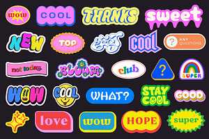 POP ART STICKERS SET - VECTOR DESIGN