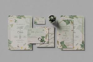 Wedding Invitation Stationery Mockup