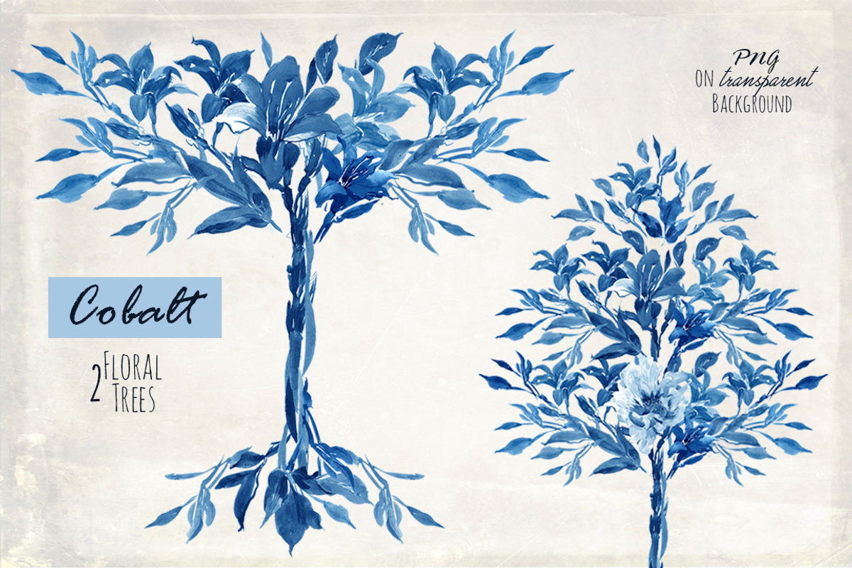 Cobalt Blue. Floral set, an Illustration by Irina Dolgikh (Photo 5 of 9)