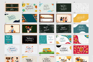 Back to school background bundle, an Education Illustration by foxndeer