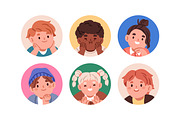 Happy, cute kids avatars set, a Person Illustration by Good Studio (Thumbnail 2 of 3)