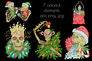 Scary Christmas Skulls, a Decorative Illustration by Samiramay (Thumbnail 2 of 5)