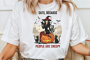 Sarcastic Halloween Cat Witch Creepy, an Illustration by DreamCafeArt (Thumbnail 2 of 7)