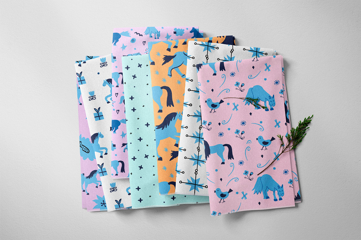 Christmas horse pattern eps, a Pattern Graphic by Lucyinyourheart (Photo 9 of 10)