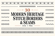 30 Modern Stitch Borders & Seams, an Object Illustration by Designs24hr (Thumbnail 1 of 8)