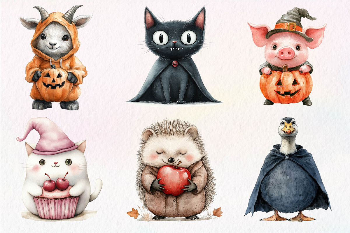 Quirky Halloween Animals Clipart, an Illustration by Dream Creation (Photo 2 of 7)
