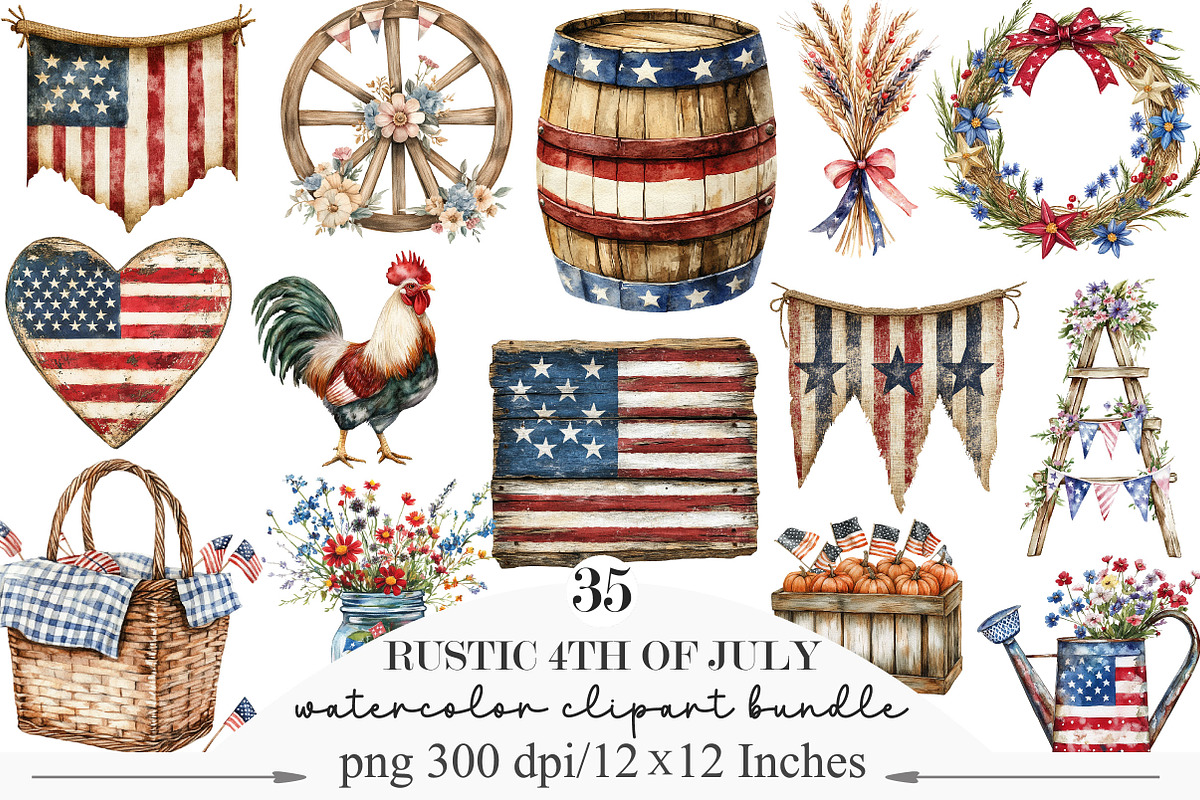 Rustic 4th of July Sublimation, an Illustration by Designking (Photo 1 of 5)