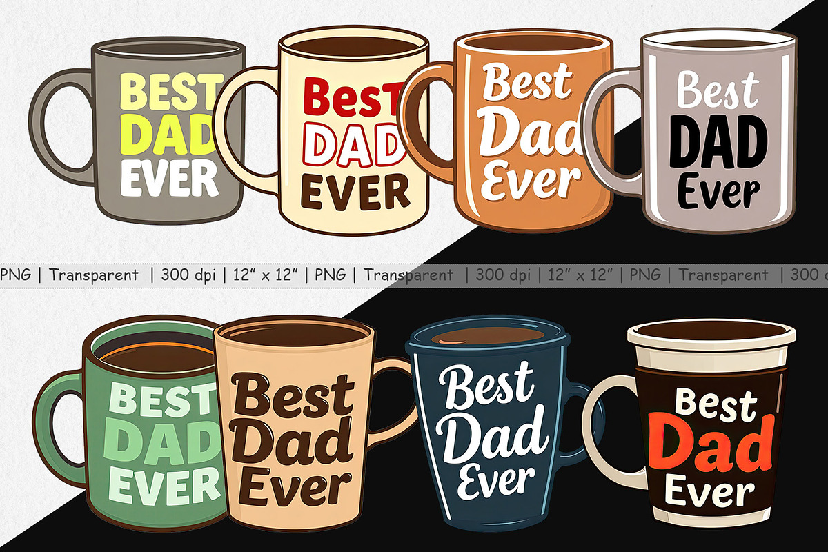 Dad’s Coffee Mug Clipart, a Graphic by Artnoy (Photo 2 of 5)