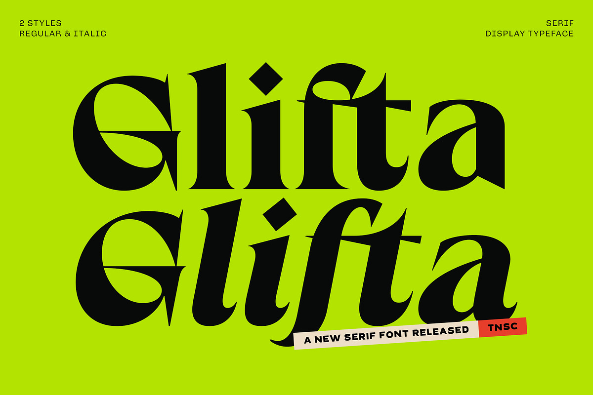 TNSC Glifta - Display Serif, a Serif Font by The Native Saint Club (Photo 1 of 14)