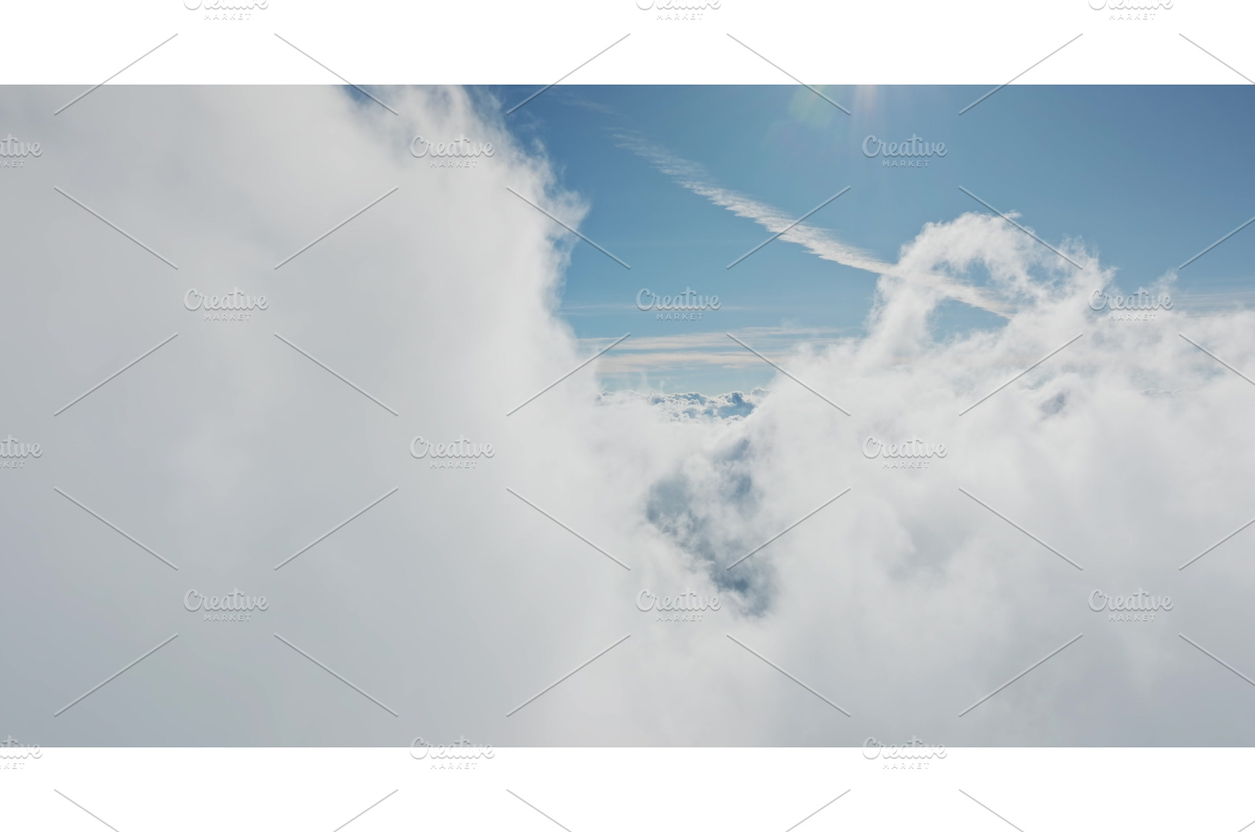 Aerial view flying through clouds, a Nature Photo by Goinyk