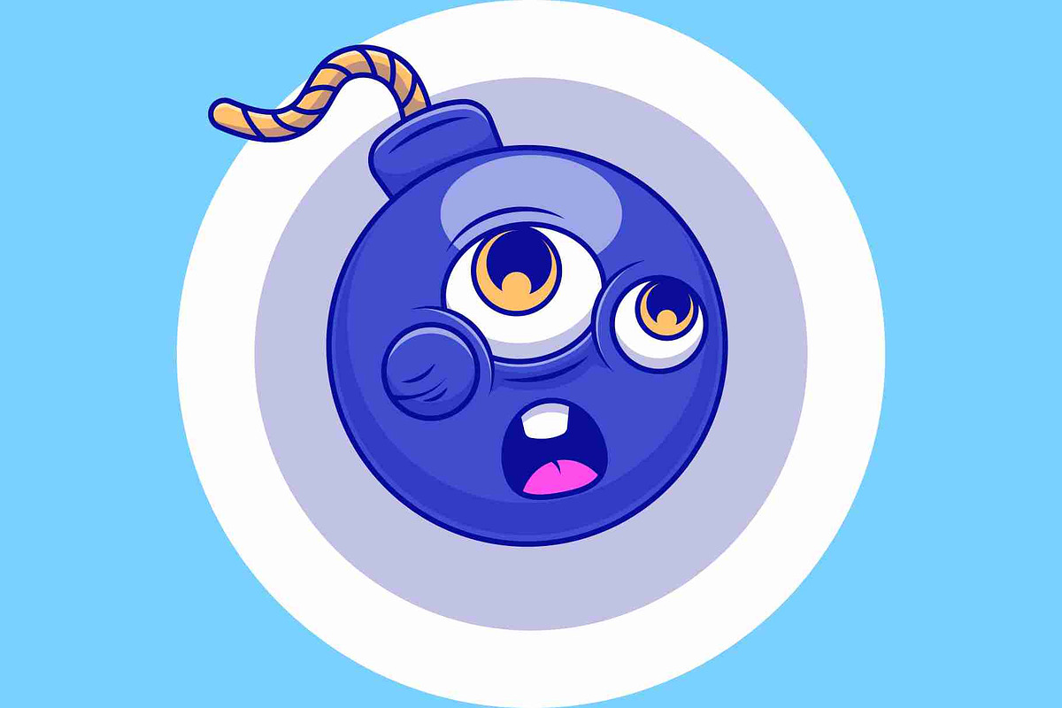 Cute Bomb Mascot With Eye And Mouth, an Object Illustration by Artstorystudio (Photo 2 of 3)