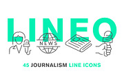 45 JOURNALISM ICONS, an Outline Icon by sharpnose (Thumbnail 1 of 6)