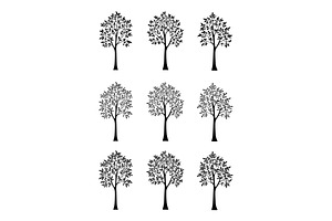 Trees Black Silhouettes