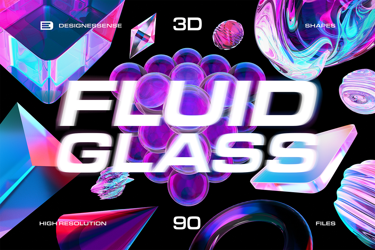 3D Fluid Glass - 90 illustrations, an Object Graphic by assetpro.design (Photo 1 of 11)