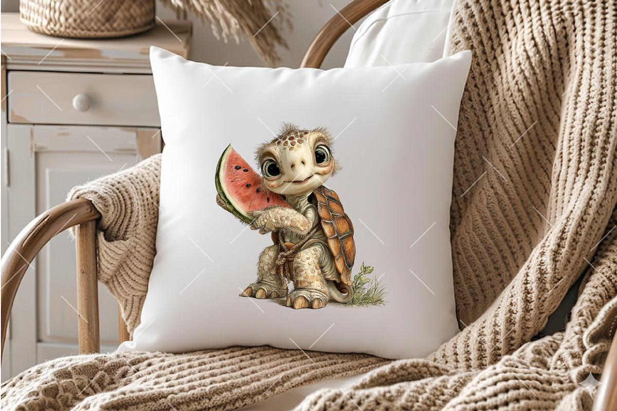 Whimsical Summer Turtle Clipart, an Illustration by OK Design (Photo 6 of 6)