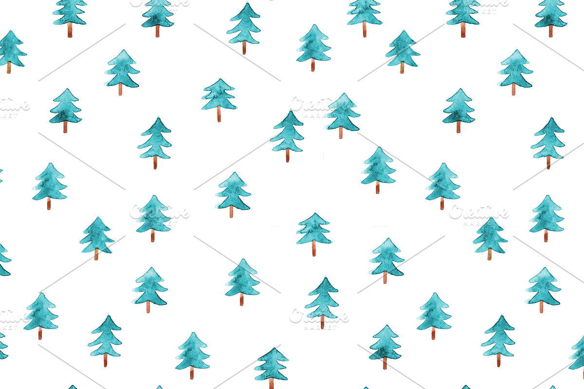 Christmas watercolor patterns, a Pattern Graphic by Magnia (Photo 2 of 5)