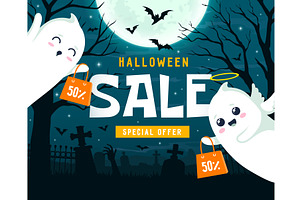 Kawaii Ghosts Sale Banner