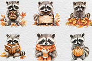 Autumn Raccoons Clipart, an Illustration by Black Bird Studio (Thumbnail 4 of 6)