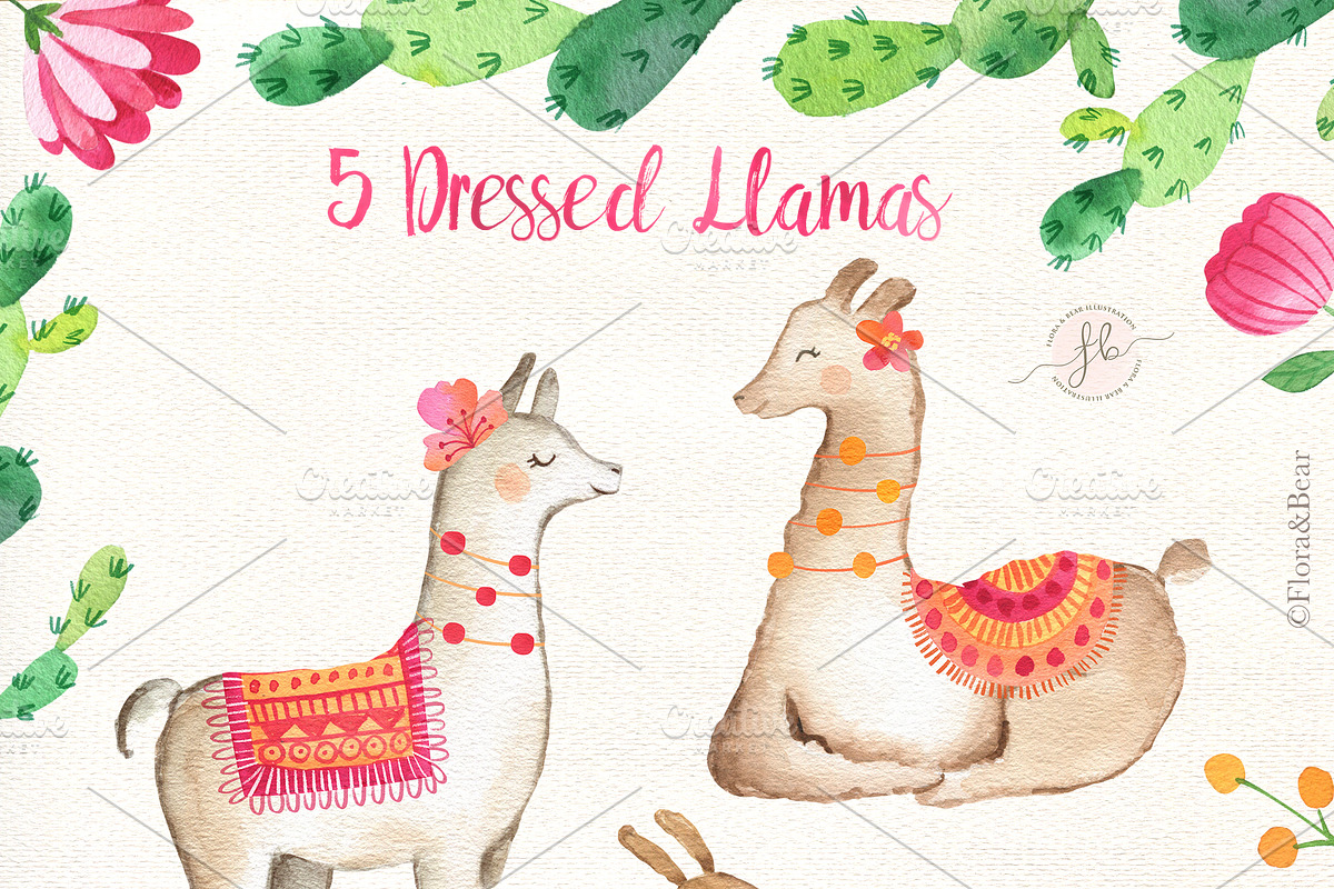 Summer Llamas, an Animal Illustration by Flora+Bear (Photo 2 of 6)