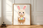 Easter Bunny Holding Basket PNG, an Illustration by Daily.Designs (Thumbnail 5 of 5)