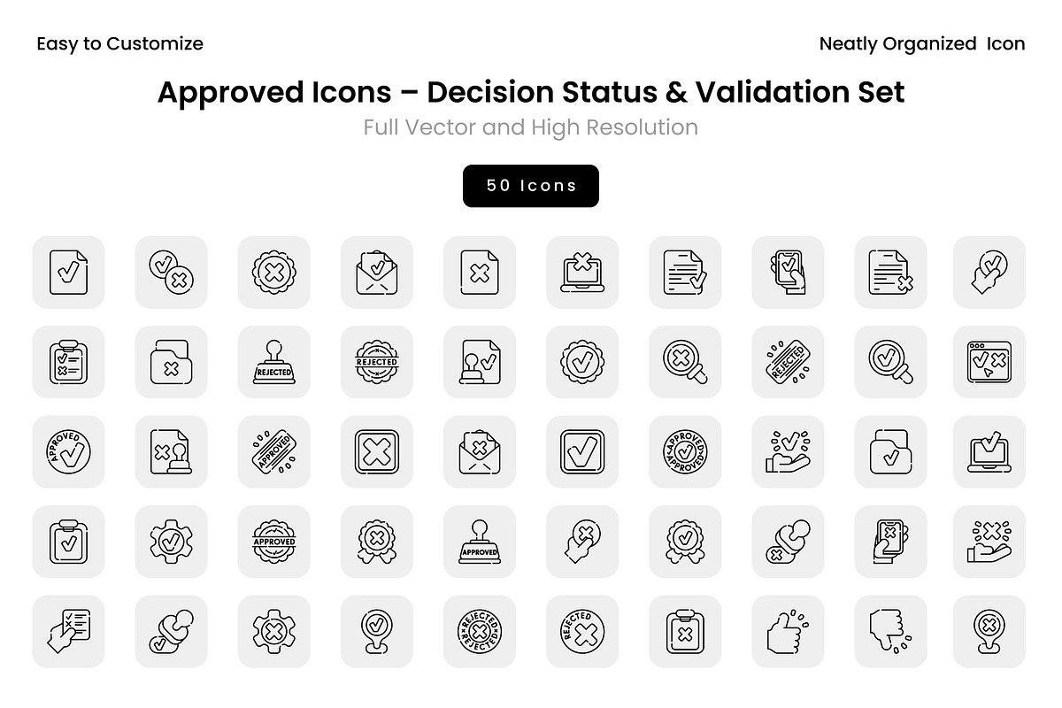Approved Icons – Decision Status & V, a Solid Icon by Wencory (Photo 2 of 2)