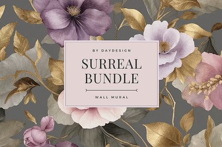 BUNDLE Surreal Floral Wall Mural