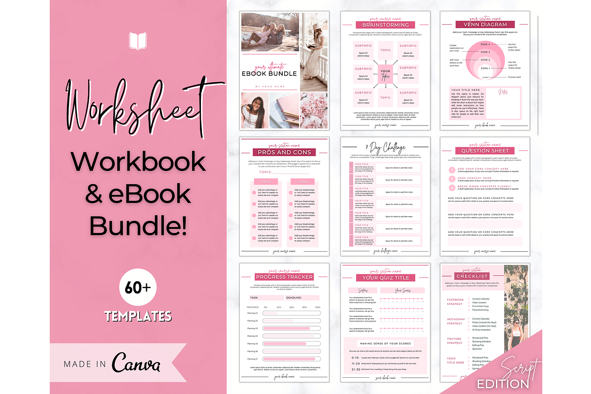 Worksheet Template BUNDLE, Workbook, a Marketing Template by Templatables (Photo 1 of 9)