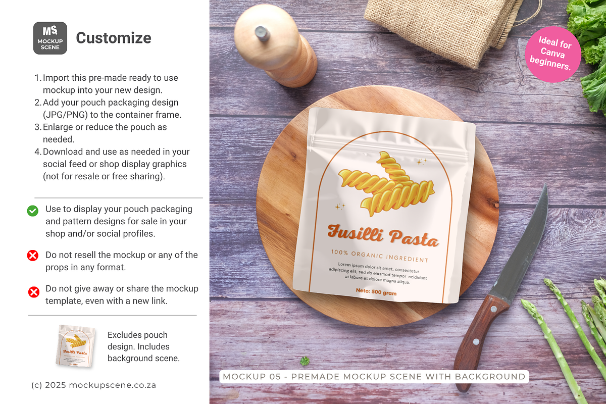 Food Pouch Canva Mockup Square, a Product Mockup by Mockup Scene (Photo 6 of 9)