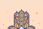 Hamsa Hand of Fatima Illustration, a Decorative Illustration by MISS CHATZ (Thumbnail 3 of 3)