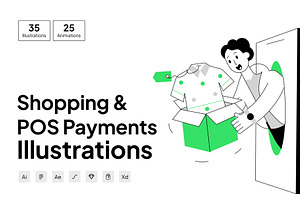 Shopping and POS Payment Illustratio, a Person Illustration by Vectors Market