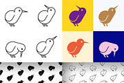Kiwi bird Logo, a Graphic by NataliiaVolyk (Thumbnail 1 of 6)