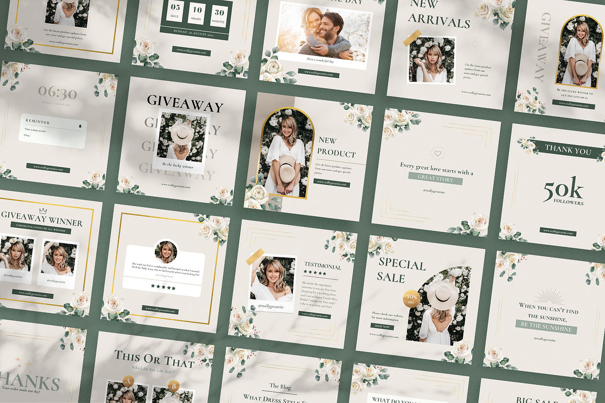 Bridal Boutique Instagram Kit CANVA, a Social Media Template by Baliniz (Photo 6 of 10)