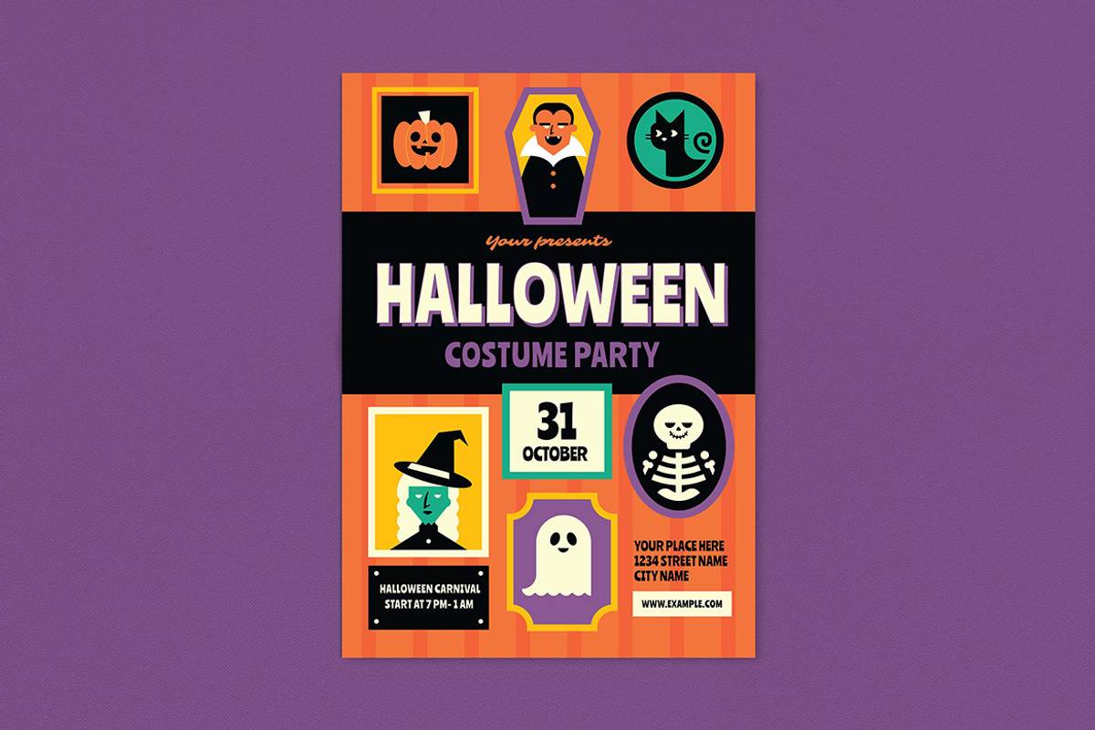 Halloween Costume Party Event Flyer, a Flyer Template by VectorVactory (Photo 1 of 3)