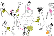 People watering plants set, a Person Illustration by Anastasy_helter (Thumbnail 1 of 7)