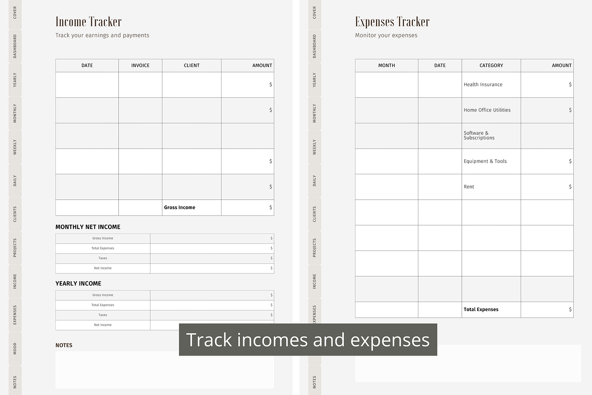 Freelancer Planner Canva Template, a Templates & Theme by ItsReksita Pattern (Photo 7 of 9)