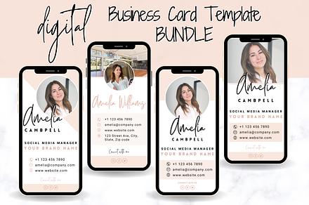 Digital Business Card BUNDLE, a Business Card Template by Templatables