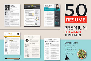 JOB WINNING RESUME - 50 TEMPLATES, a Resume Template by ResumeInventor