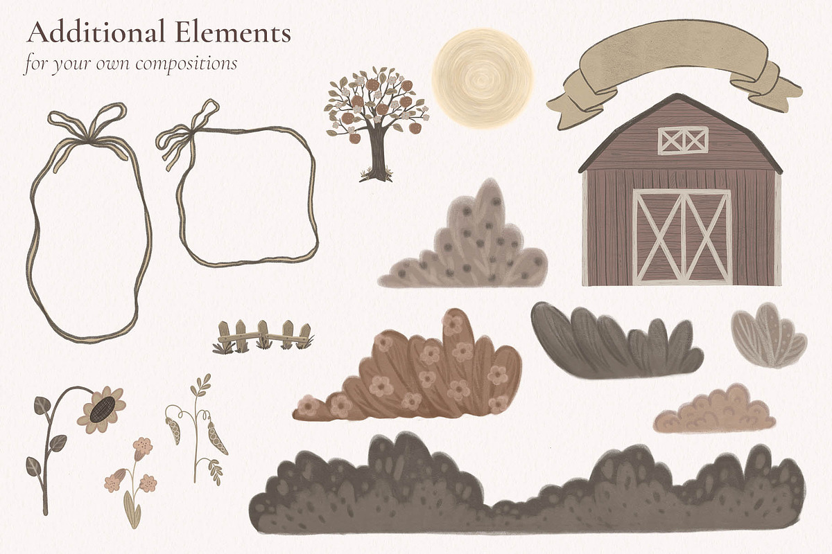 Farm Friends Neutral Nursery Clipart, an Animal Illustration by PenguinArtStudio (Photo 3 of 10)