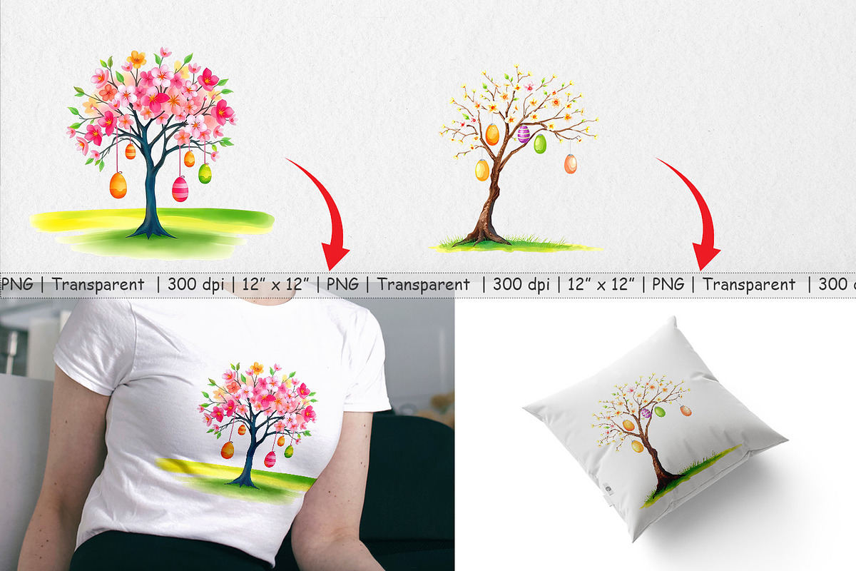 Tree with Eggs Clipart, a Graphic by Artnoy (Photo 3 of 5)