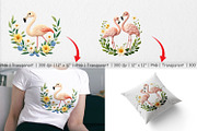 Flamingo Embroidery Clipart, a Graphic by Artnoy (Thumbnail 3 of 5)