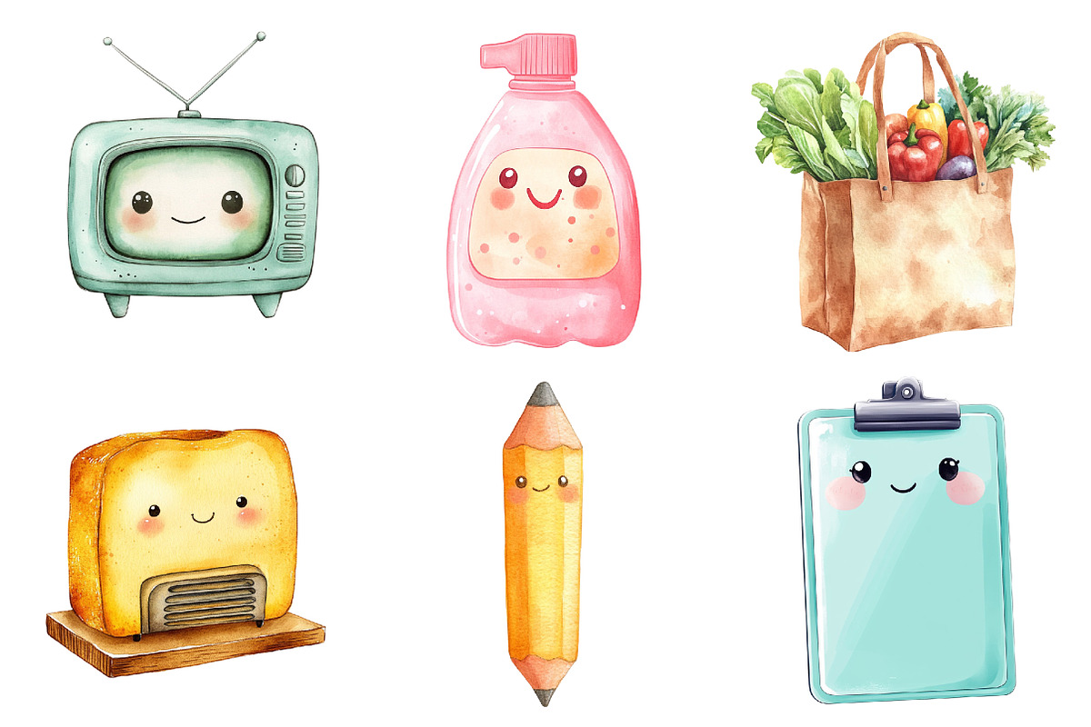 Cute Kawaii Clipart, a Seasonal Illustration by CitraGraphics (Photo 5 of 7)