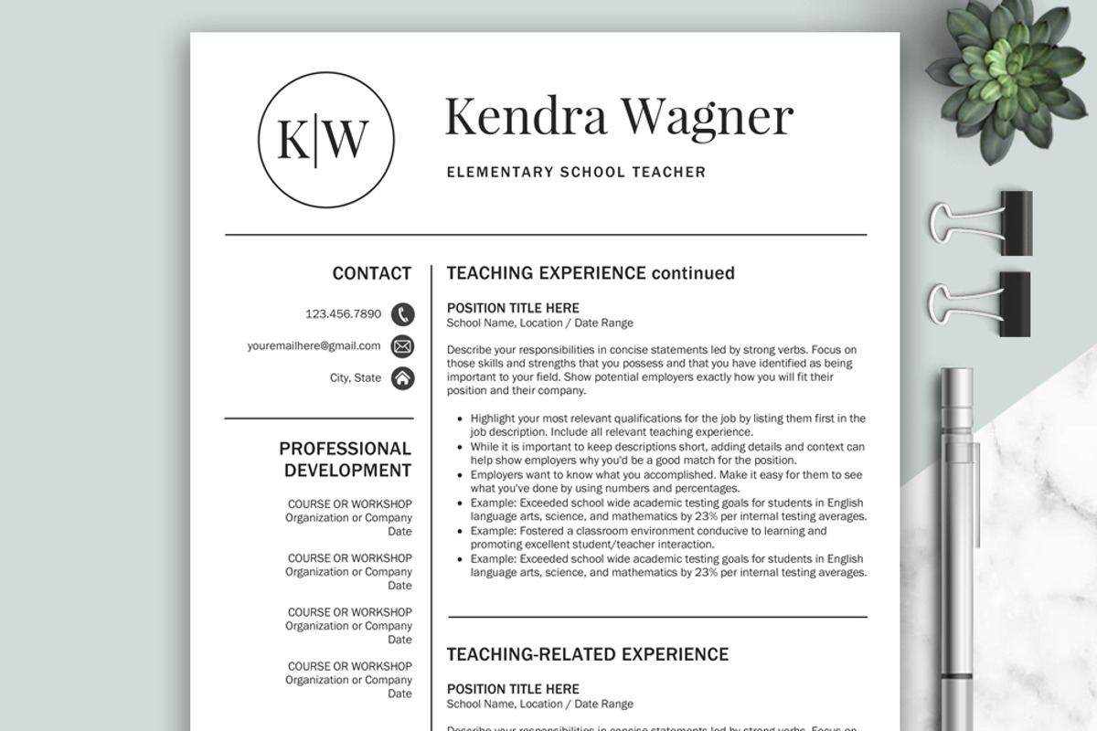 Resume/CV | Teacher, a Resume Template by Klamp Studio (Photo 2 of 8)