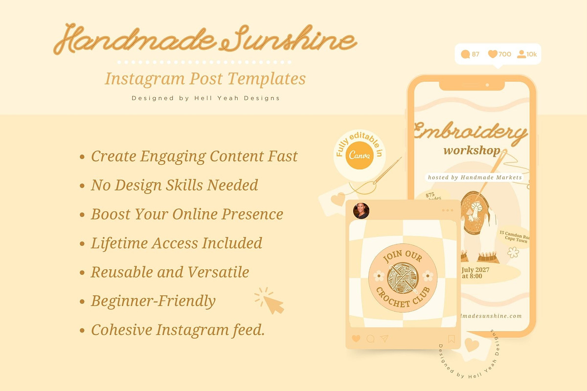 Handmade Biz Instagram Post Template, a Social Media Template by Hell Yeah Designs (Photo 4 of 10)