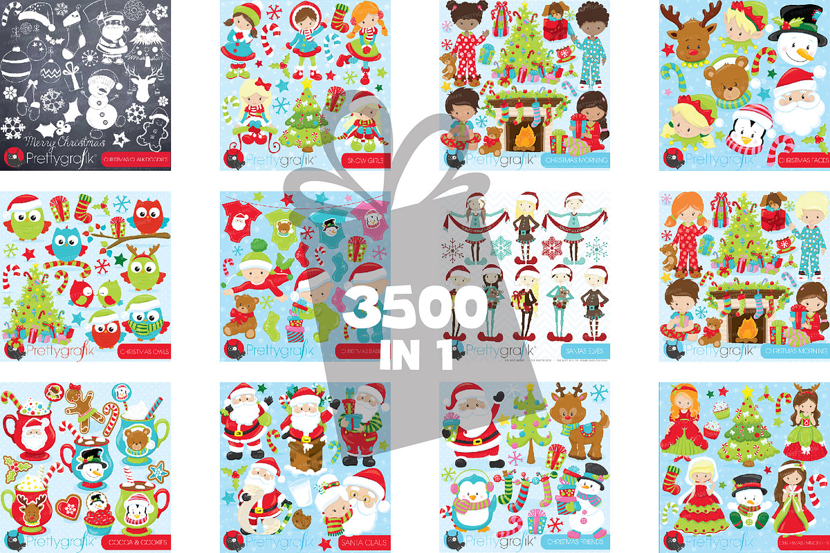 Mega Christmas Bundle -3500 graphics, an Illustration by PrettyBundles (Photo 4 of 13)