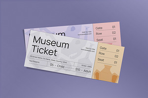 Gray Minimalist Museum Ticket, a Card Template by graphicook