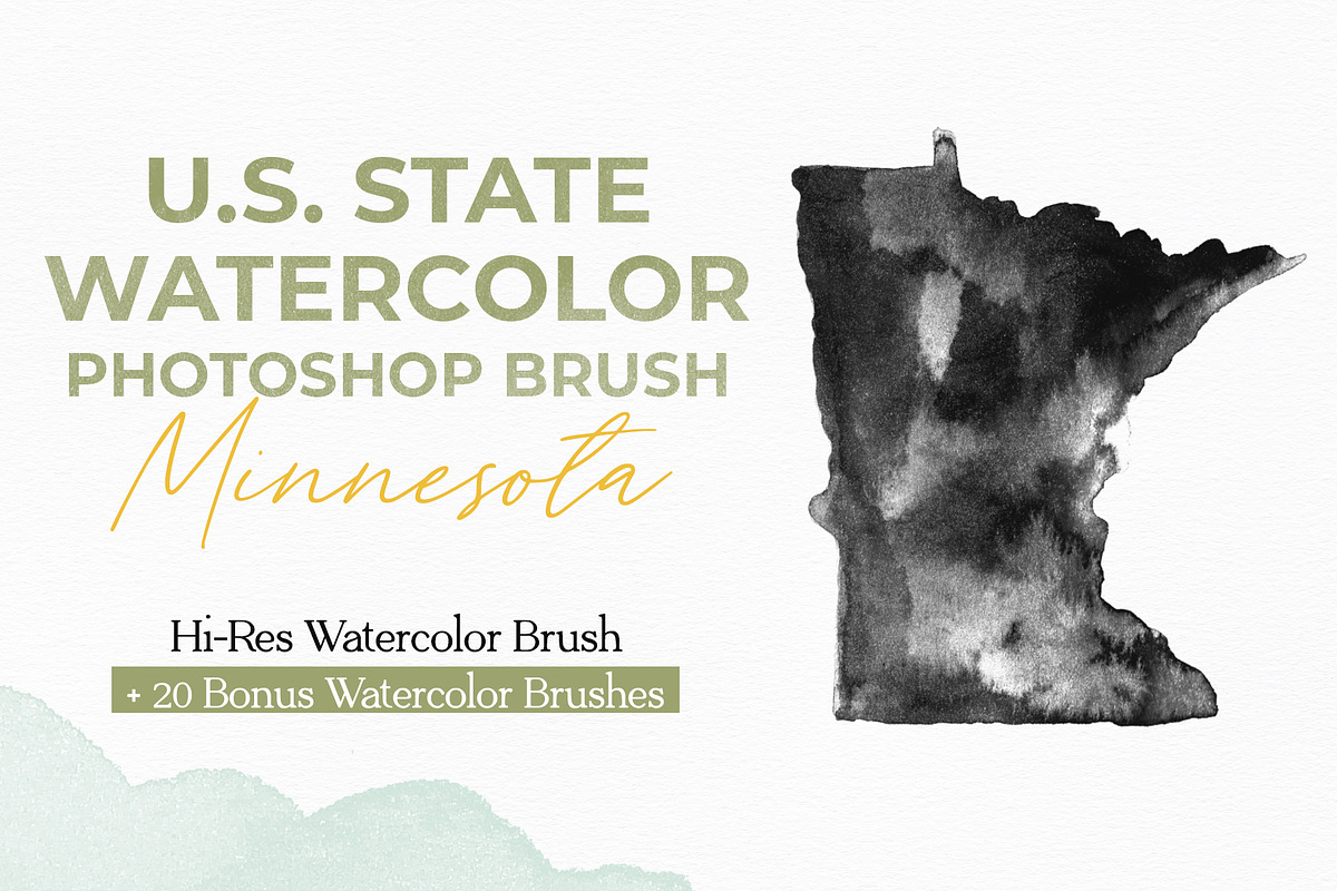 Minnesota US Watercolor PS Brush, a Brush Add-On by Fernwel Creative (Photo 1 of 6)