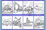 315 Vehicles Coloring Pages for Kids, a Transportation Illustration by shopcosm (Thumbnail 2 of 2)