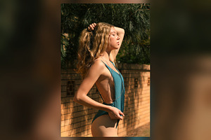 Golden Light Swimsuit Pose