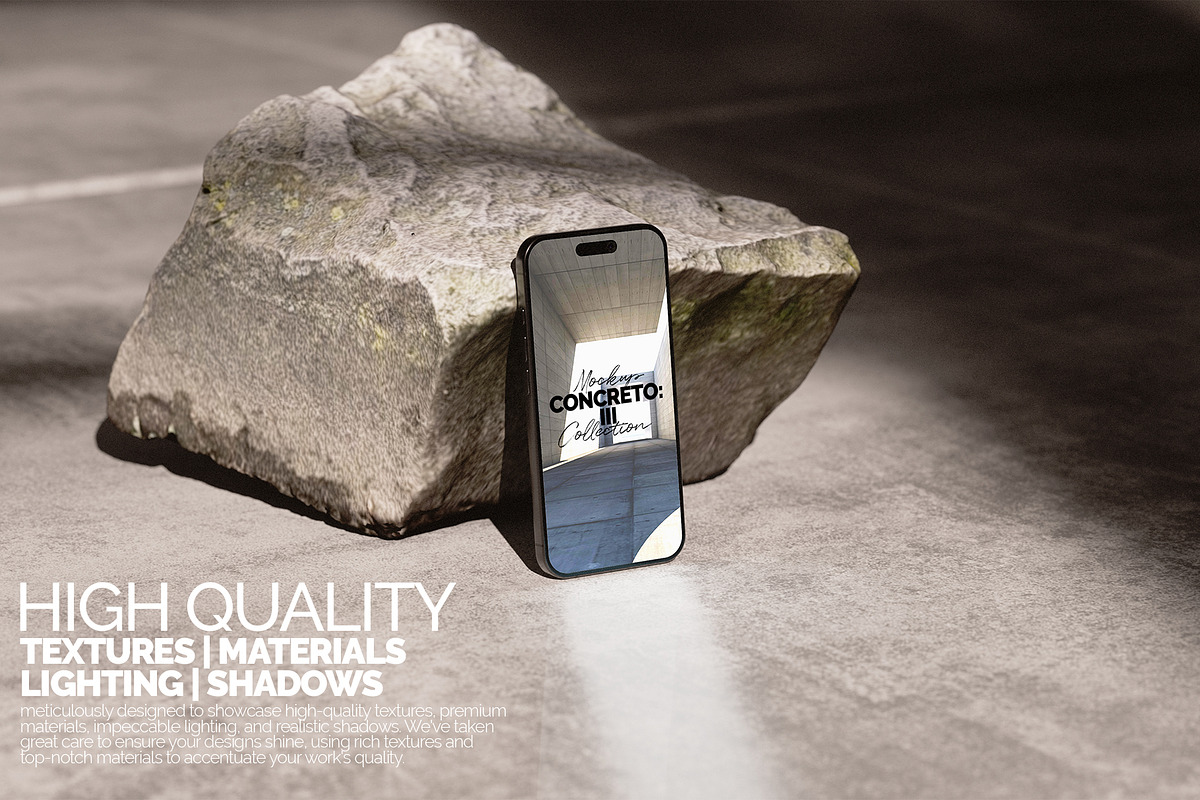 iPhone Mockup – Concreto 3, a Merchandise Mockup by Banana Mockups (Photo 2 of 5)
